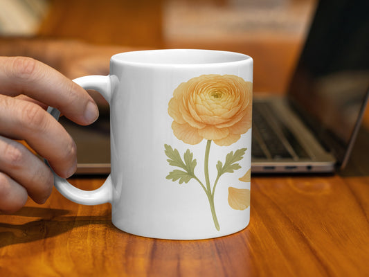 Floral Design with Yellow Flower Mug product