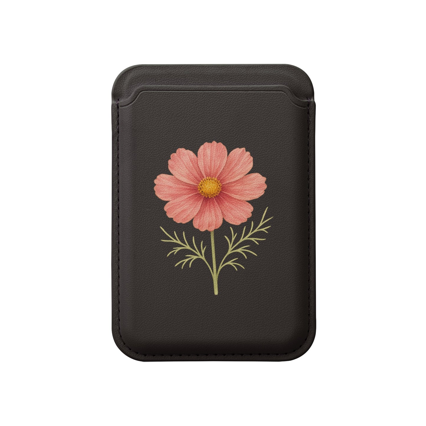Floral Design Black Wallet for Compact Storage product