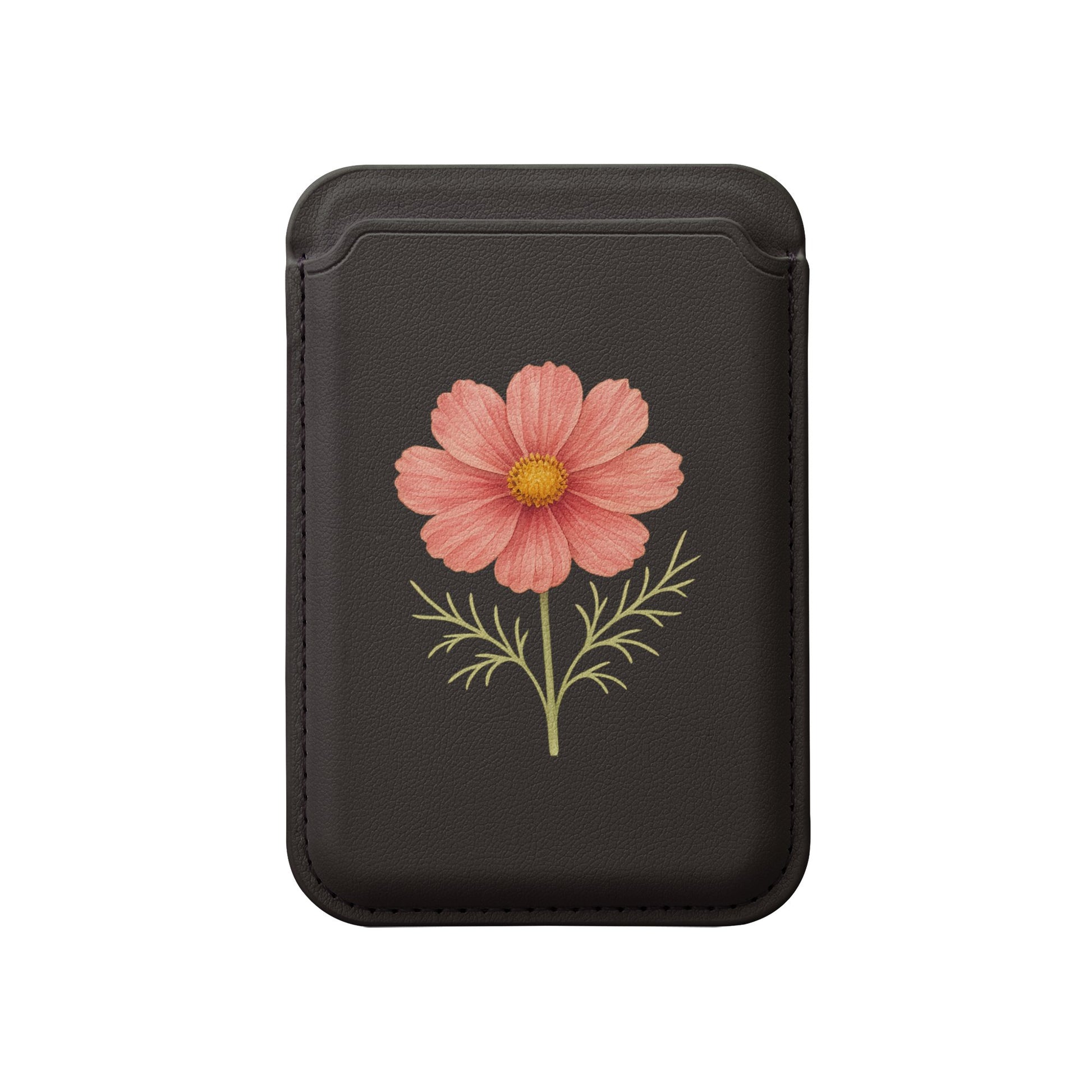 Floral Design Black Wallet for Compact Storage product