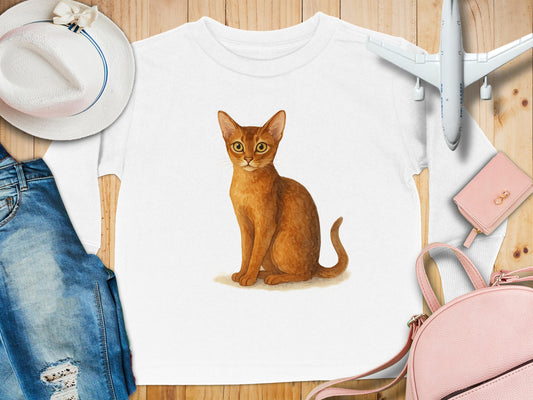 Cute Cat Design on White Apparel Product