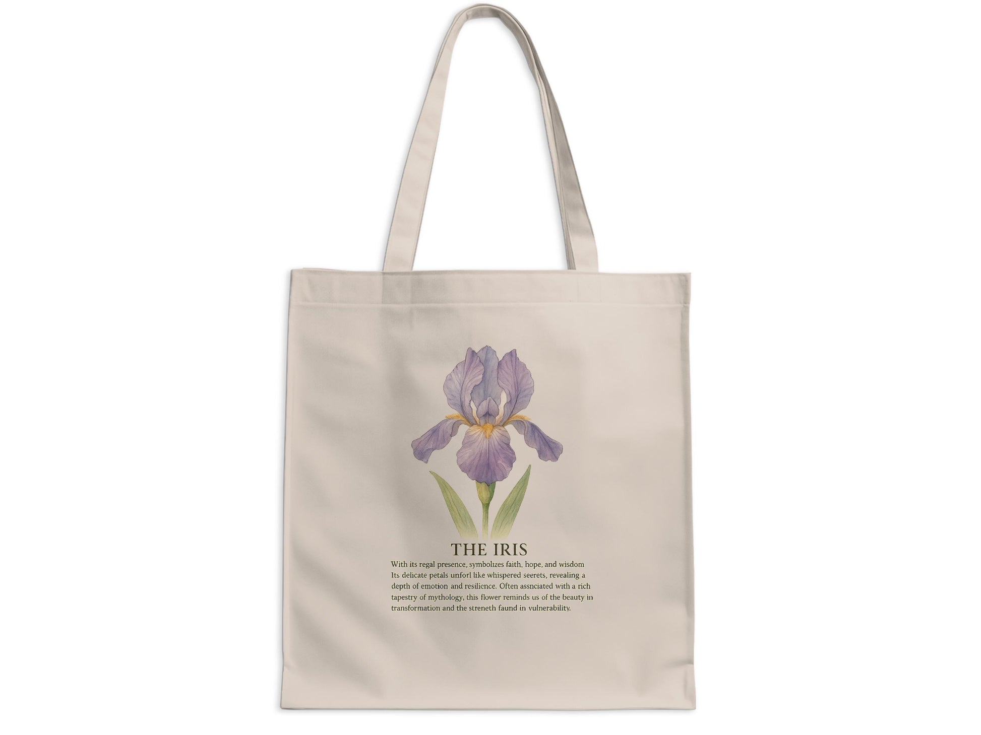Elegant Tote Bag with Beautiful Iris Design product type
