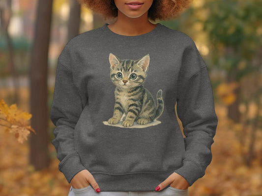 Cute Kitten Graphic Design Long Sleeve Sweatshirt product type