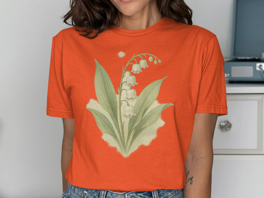 Stylish Bright Orange Lily of the Valley T-shirt product