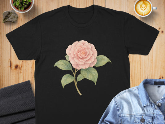 Elegant Floral Graphic Tee - Black T-shirt Product