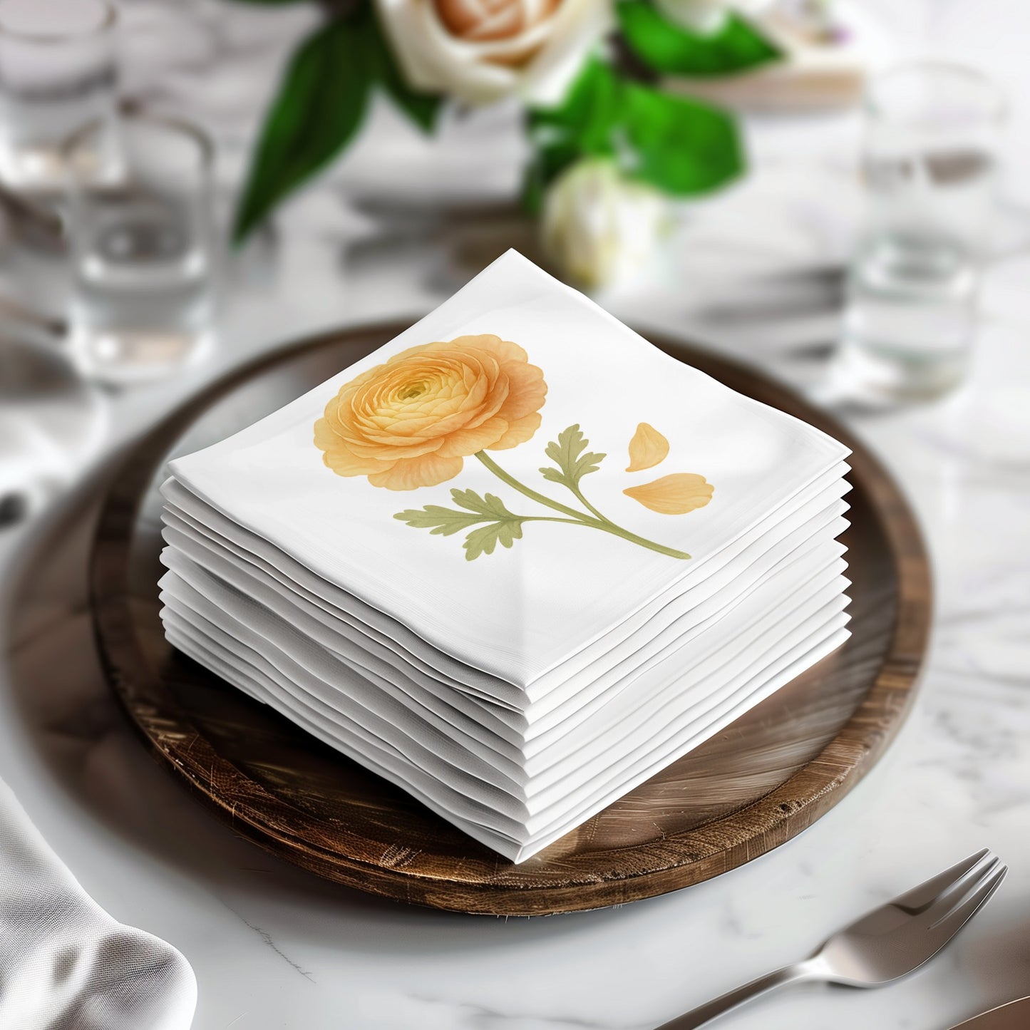 Elegant Floral Napkins for Dinner and Party Decor product