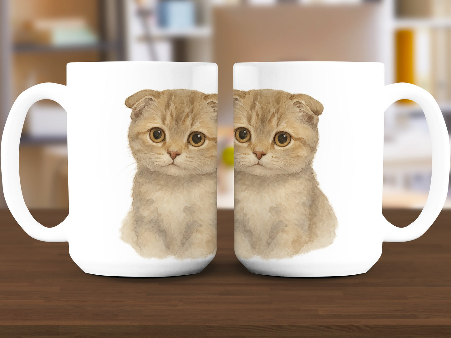 Adorable Scottish Fold Cat Design Coffee Mug product