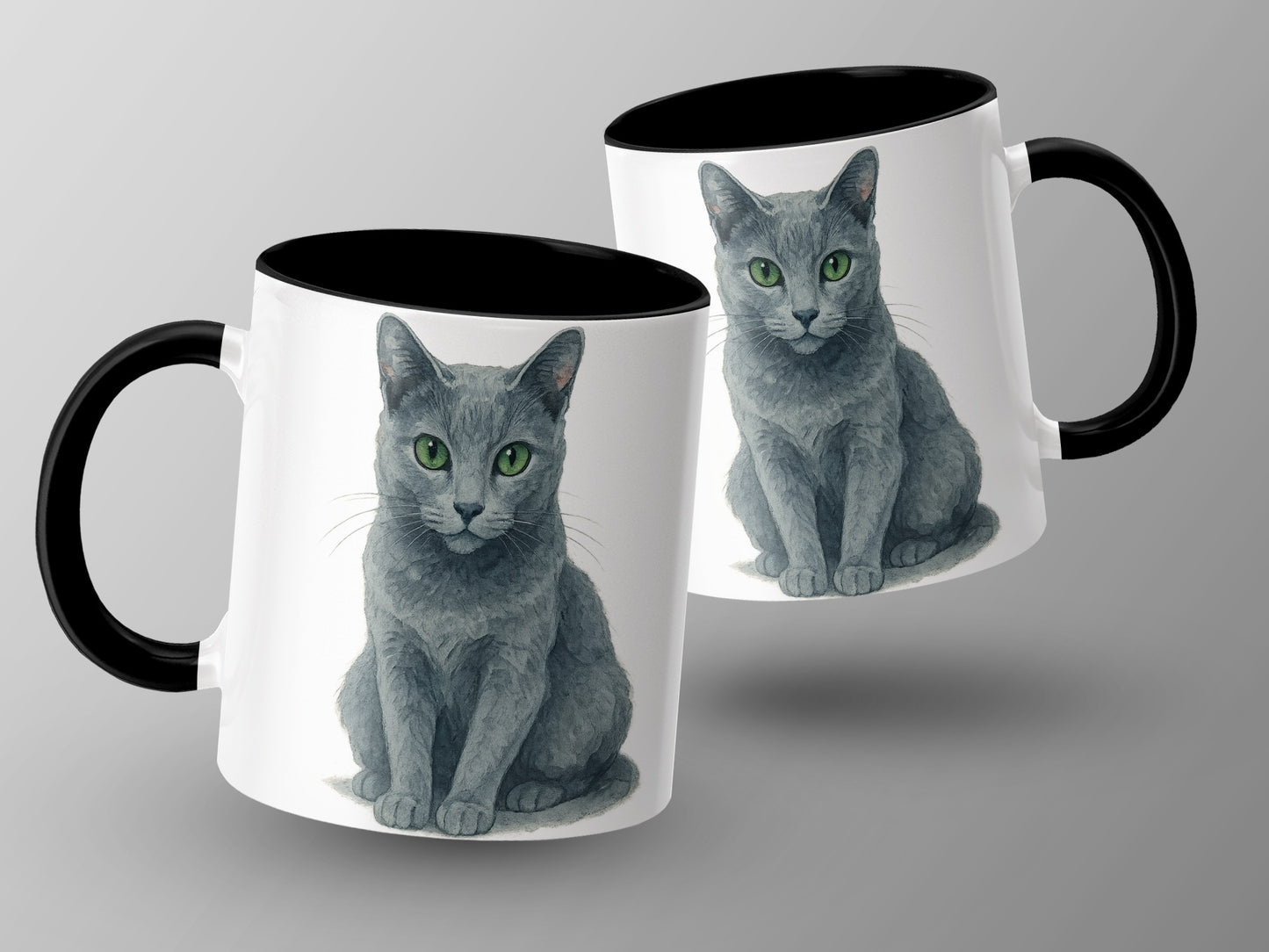 Cute Gray Cat Design Coffee Mug Gift Perfect Product Type