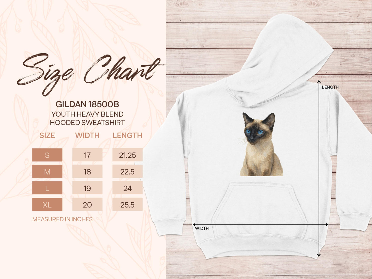 Siamese Cat Design Youth Hooded Sweatshirt product