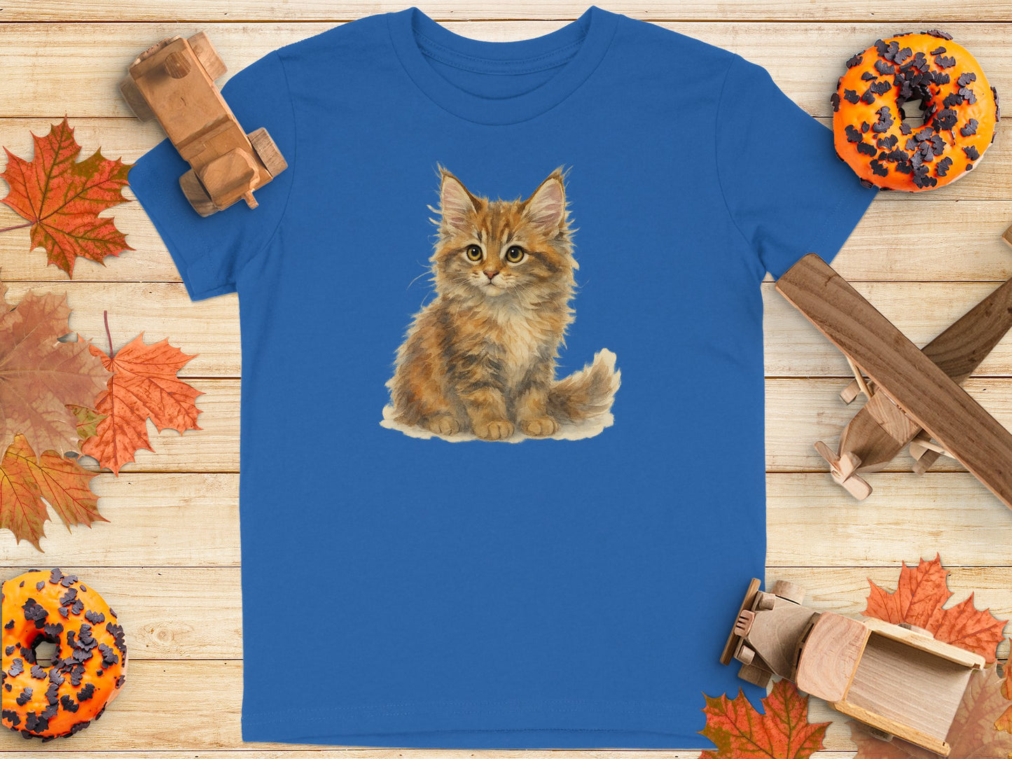 Adorable Kitten in Fall Scene Graphic Tee product type