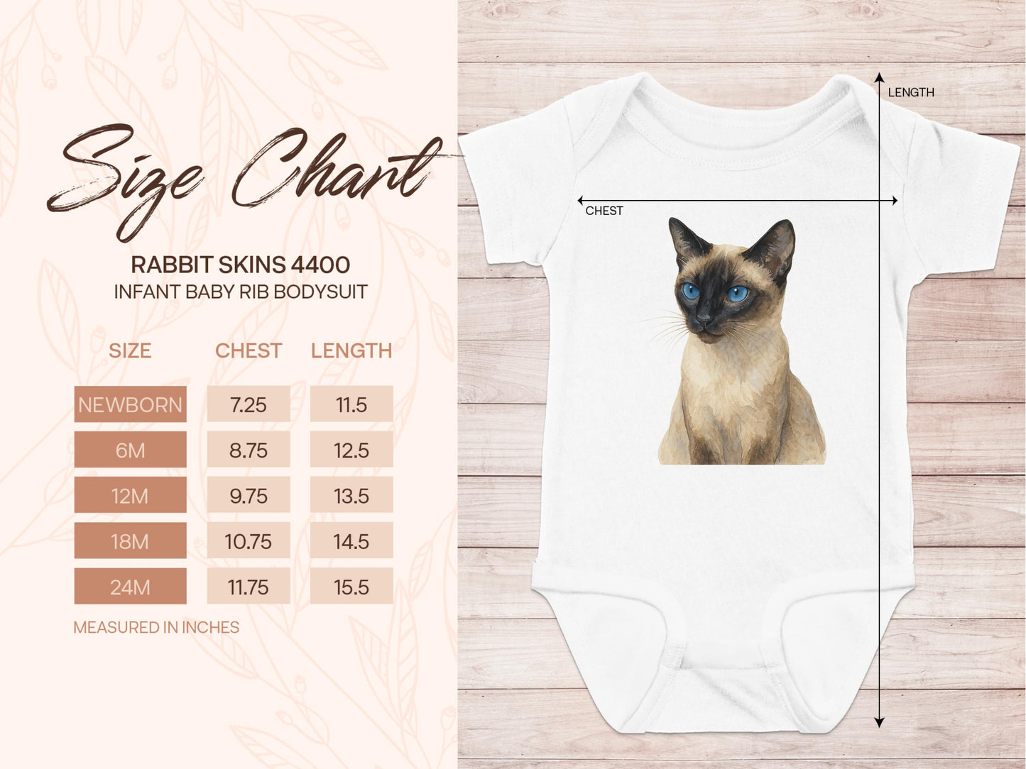 Infant Baby Bodysuit with Siamese Cat Print product type