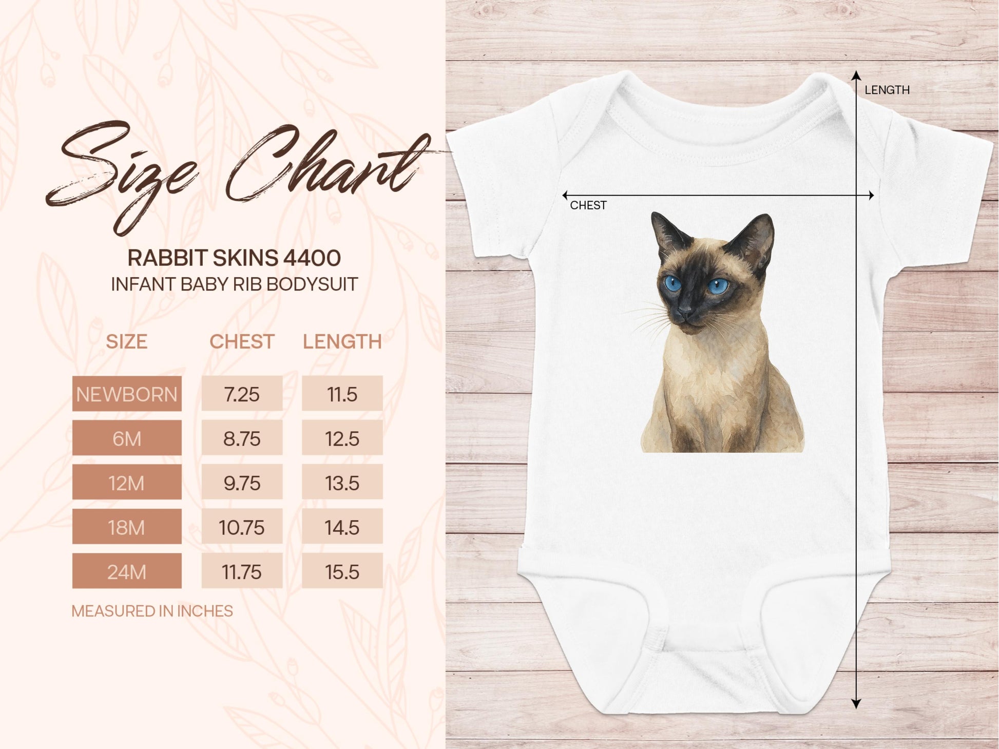 Infant Baby Bodysuit with Siamese Cat Print product type