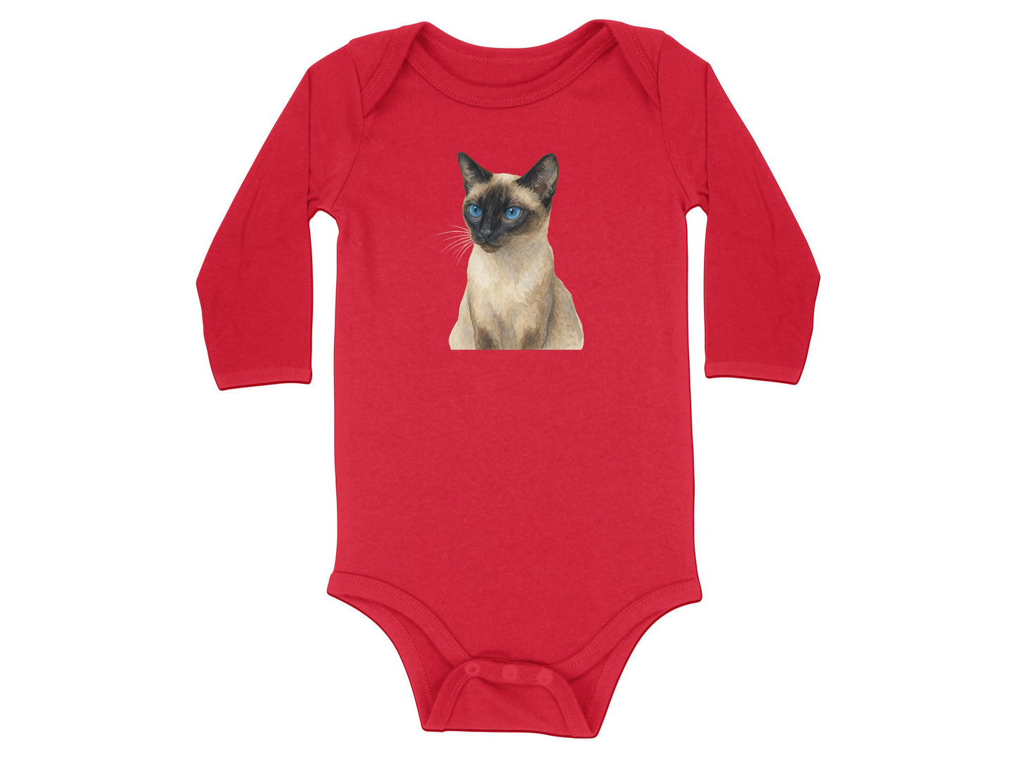 Cute Siamese Cat Design Long Sleeve Baby Bodysuit product type