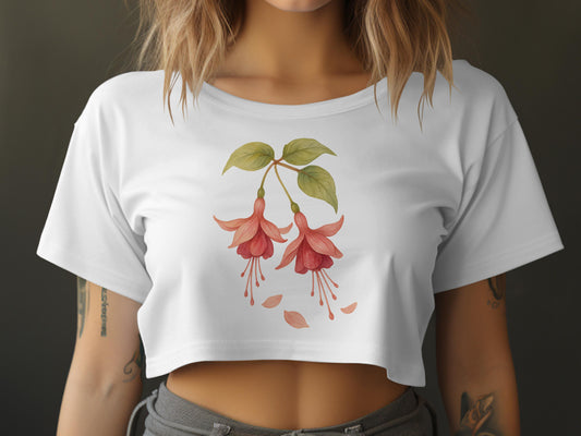 Beautiful Floral Design Crop Top Tee product type