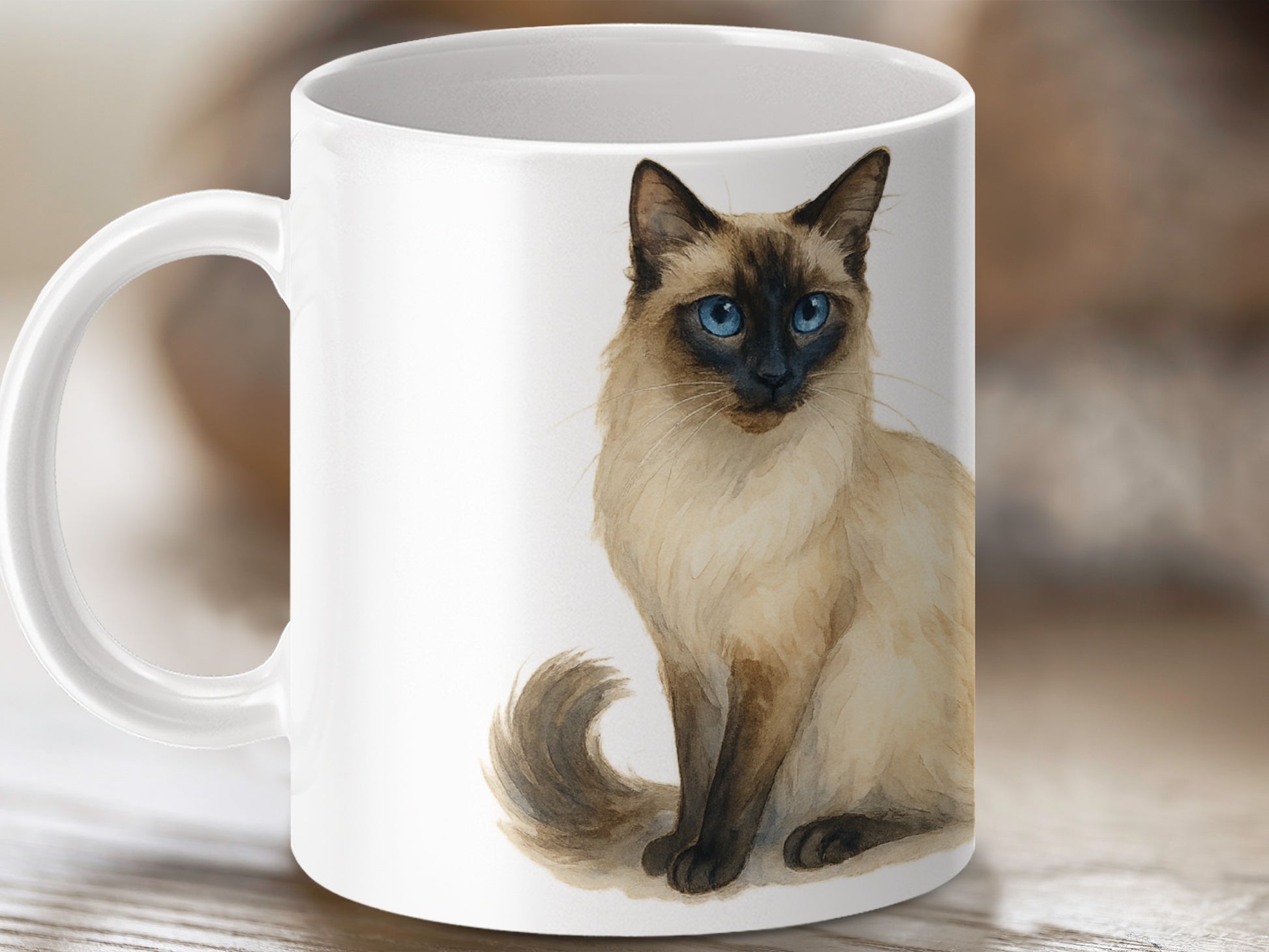 Beautiful Cat Illustration Design Ceramic Mug product type
