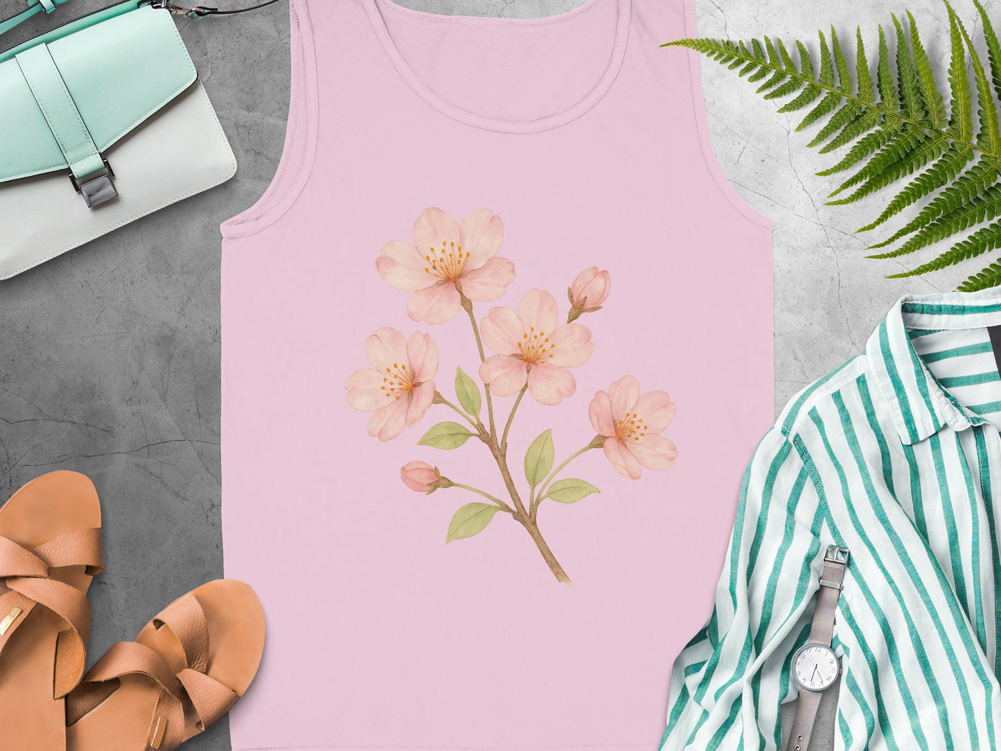 Pink Tank Top with Floral Design product