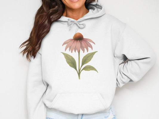 Floral Graphic Hoodie with Pink Flower product type