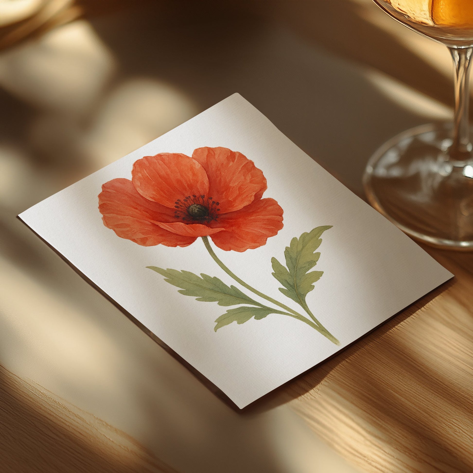 Beautiful Red Poppy Flower Design Greeting Card product