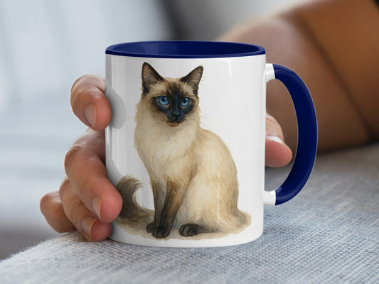 Blue Eyed Siamese Cat Design Coffee Mug product