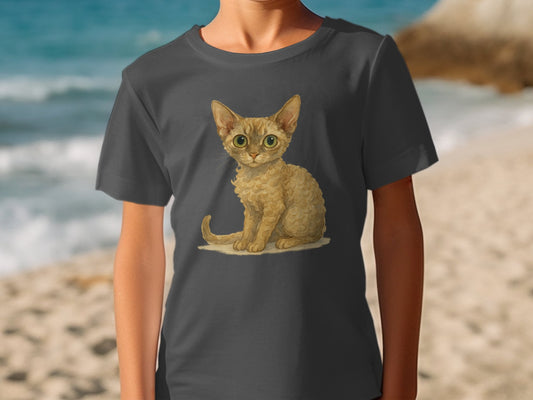 Adorable Kitty Cat Print on Youth Casual T-shirt product type