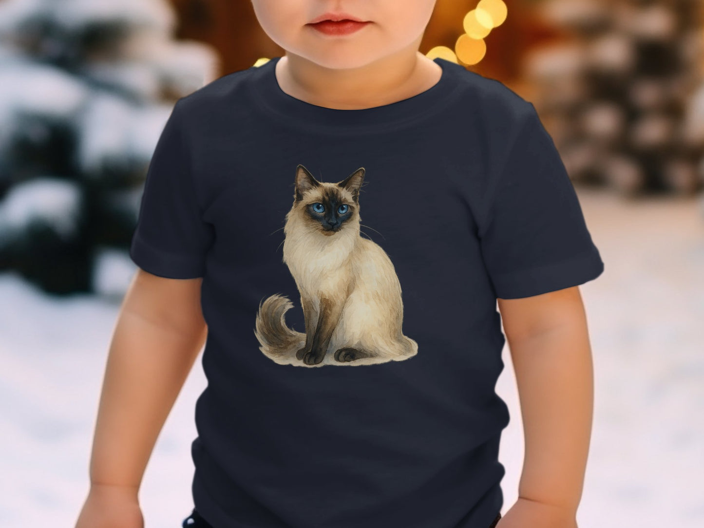 Cute Blue-eyed Cat Image on Child's T-shirt product