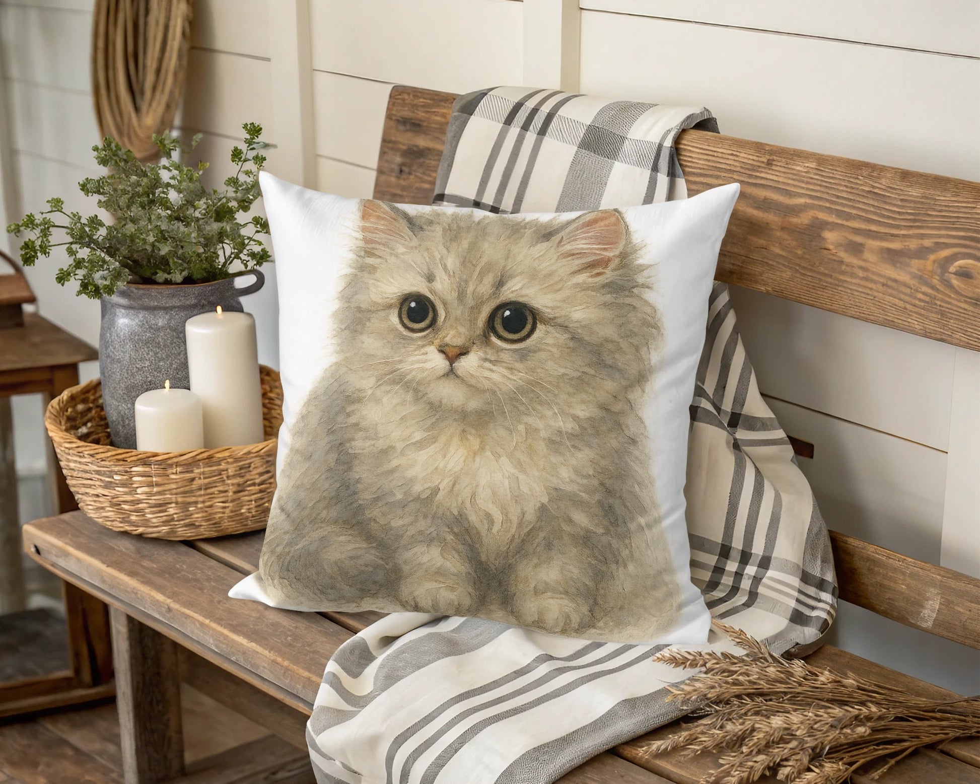 Fluffy Cute Kitten Design Home Decor Pillow product