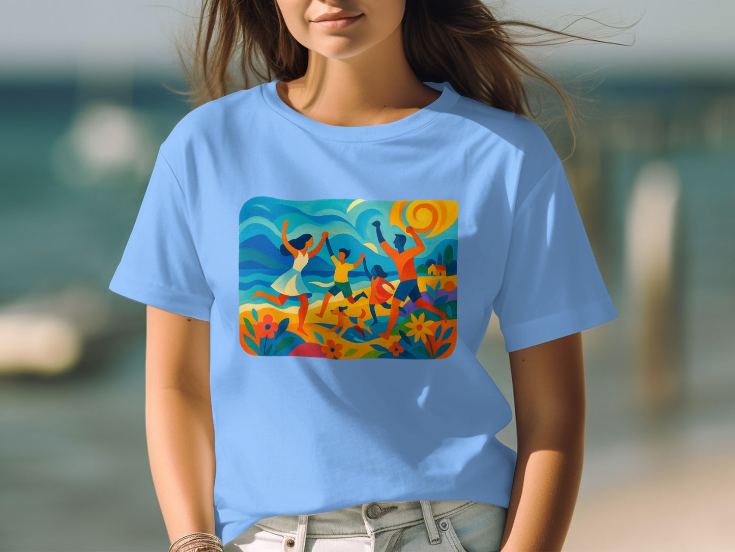 Vibrant Beach Dance Art T-Shirt product type
