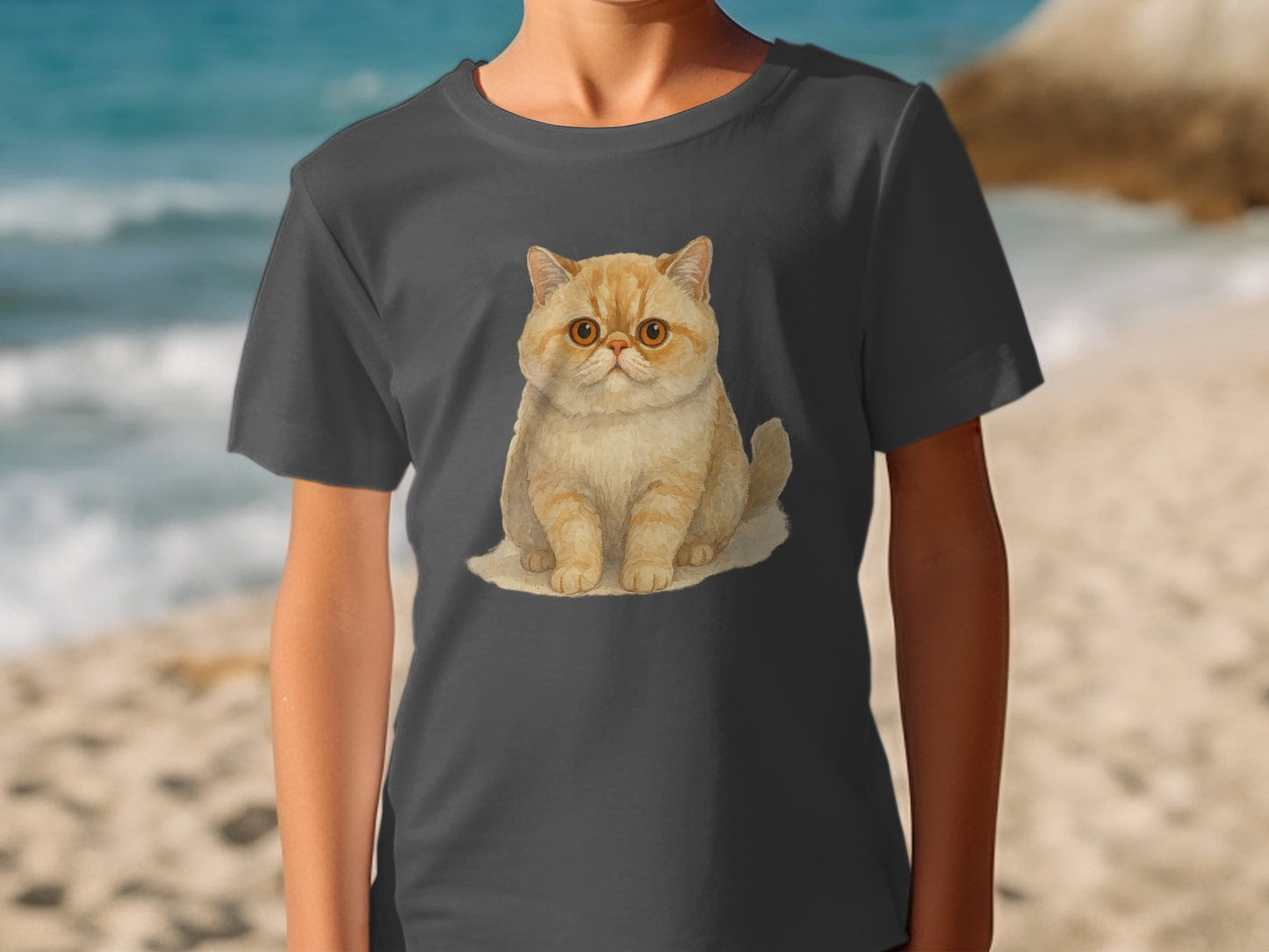 Cute Orange Kitten Graphic Crew Neck T shirt product