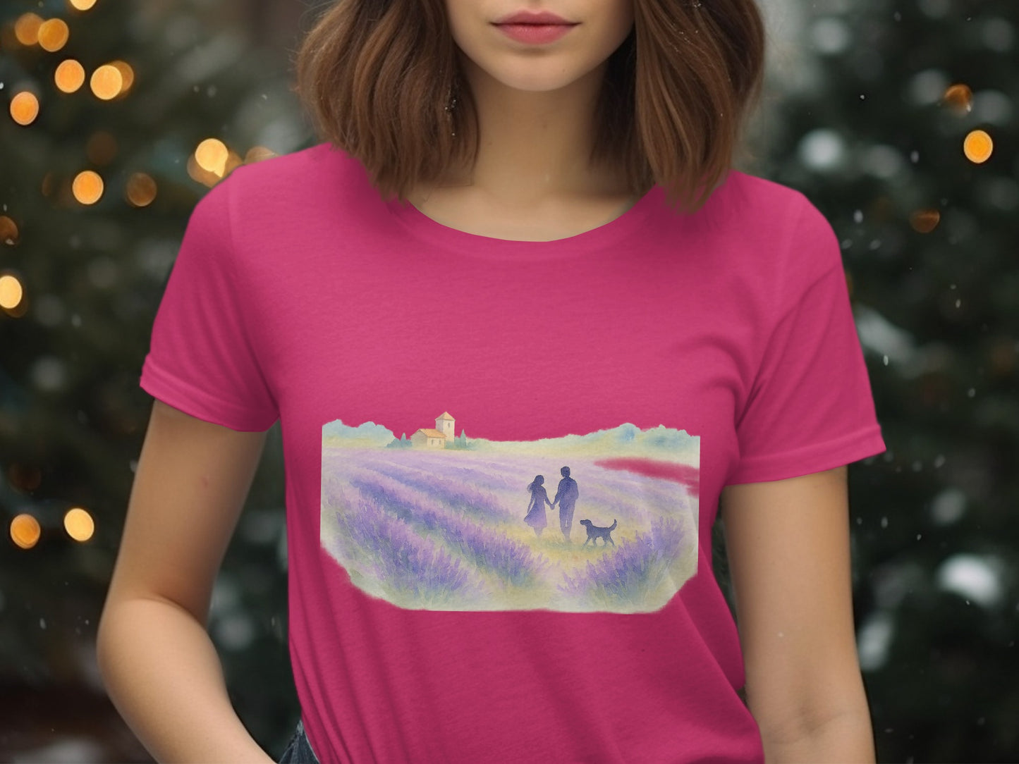 Couple Walking Through Lavender Fields product type