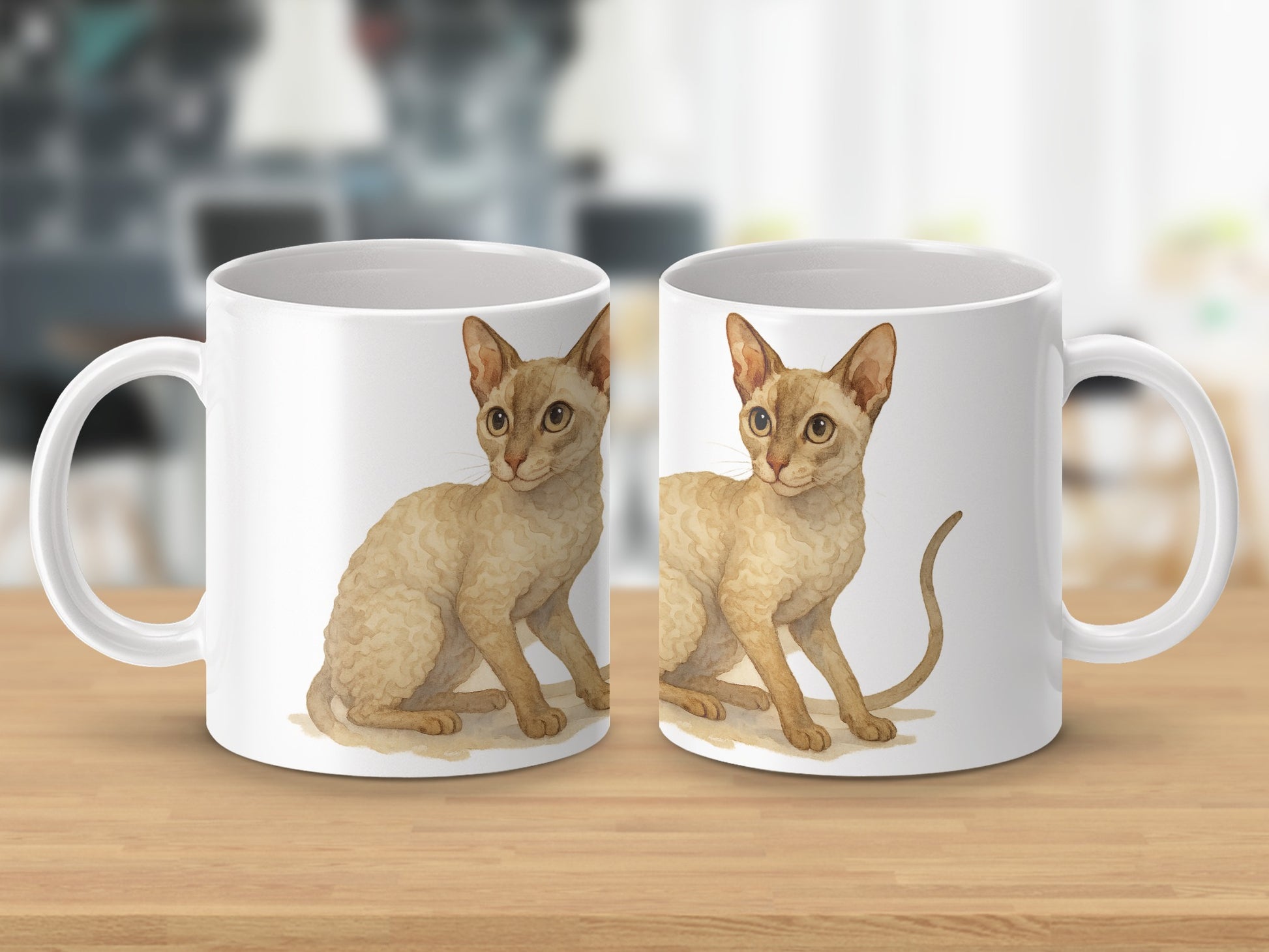 Adorable Cat Illustration on White Coffee Mug product