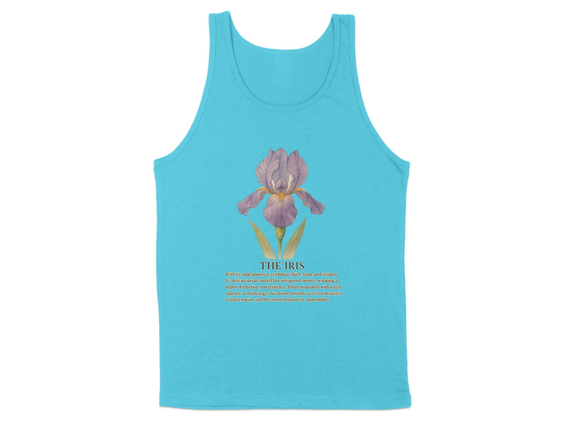 The Iris Botanical Art Print Blue Tank Top product