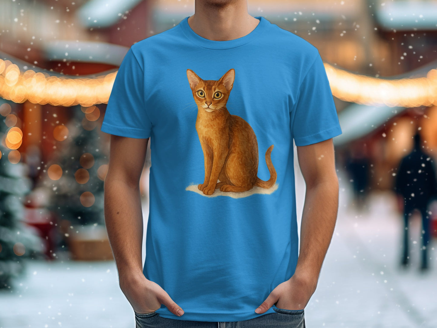 Cute Cat Graphic Shirt Patriotic Blue T-shirt product