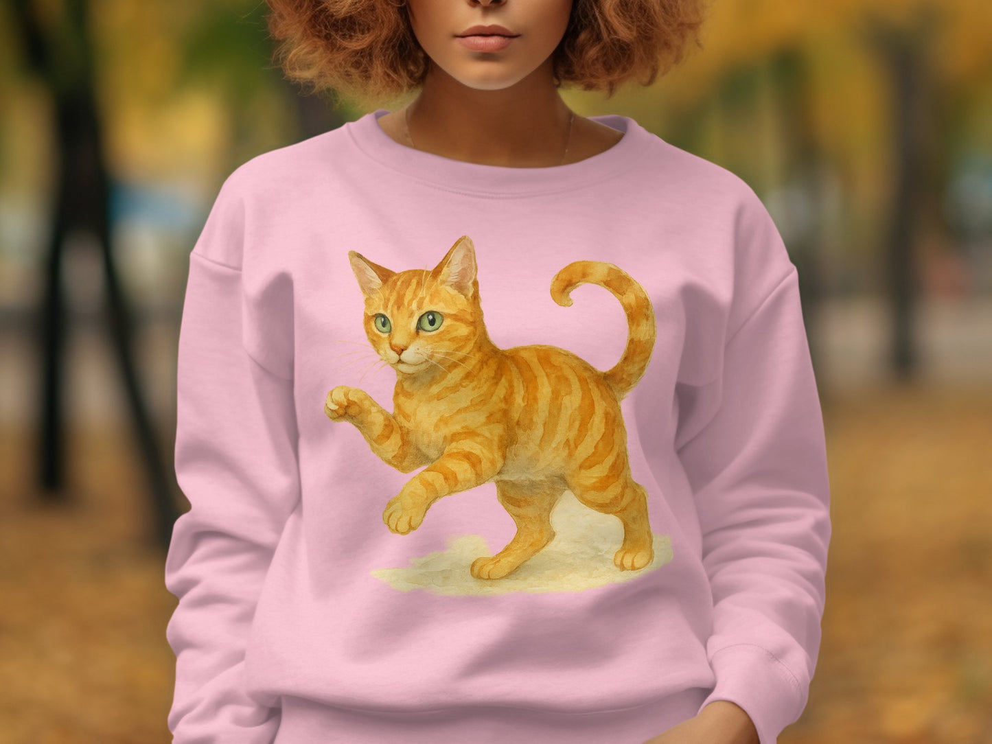Playful Orange Tabby Cat Design on Sweatshirt product