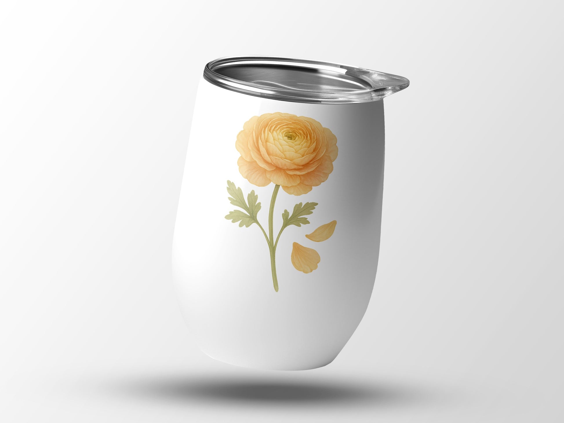 Yellow Floral Design Insulated Tumbler Drinkware Product