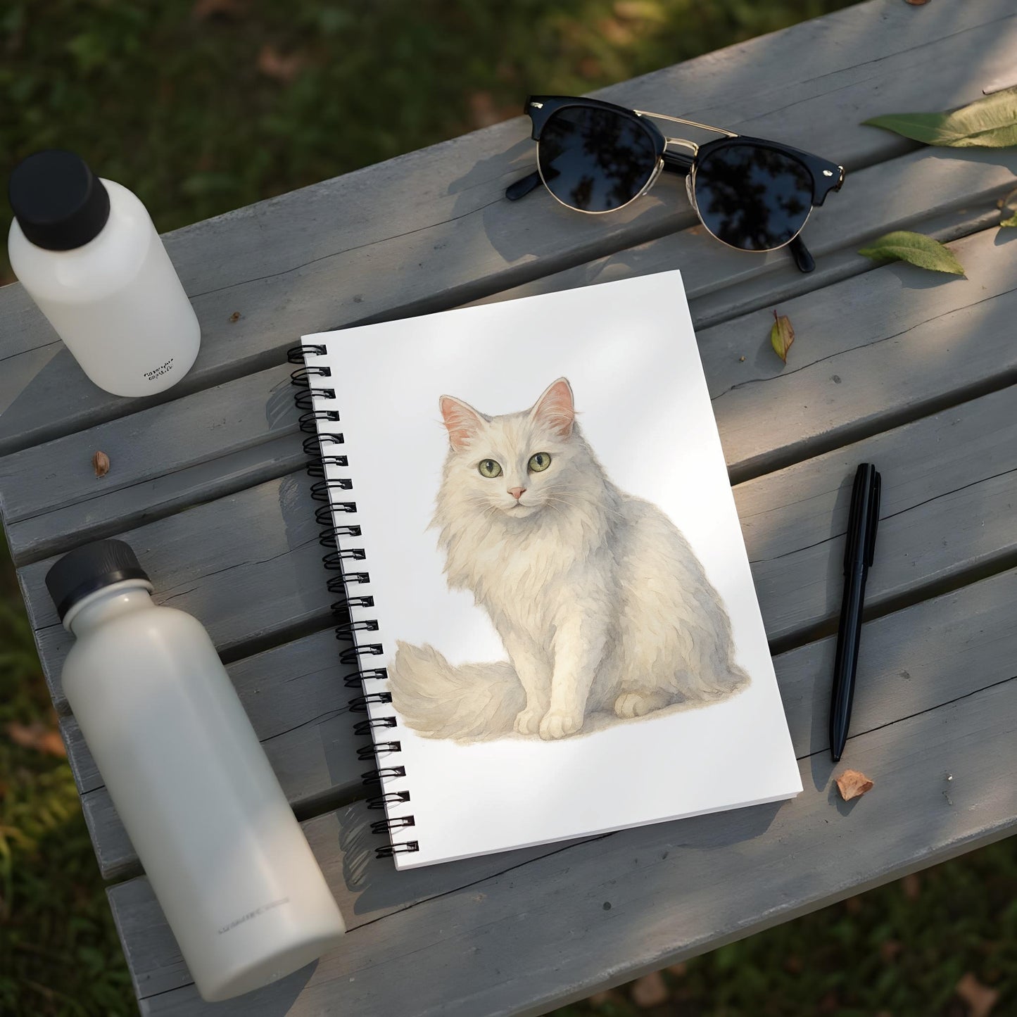 Unique Spiral Notebook with Cat Illustration product type