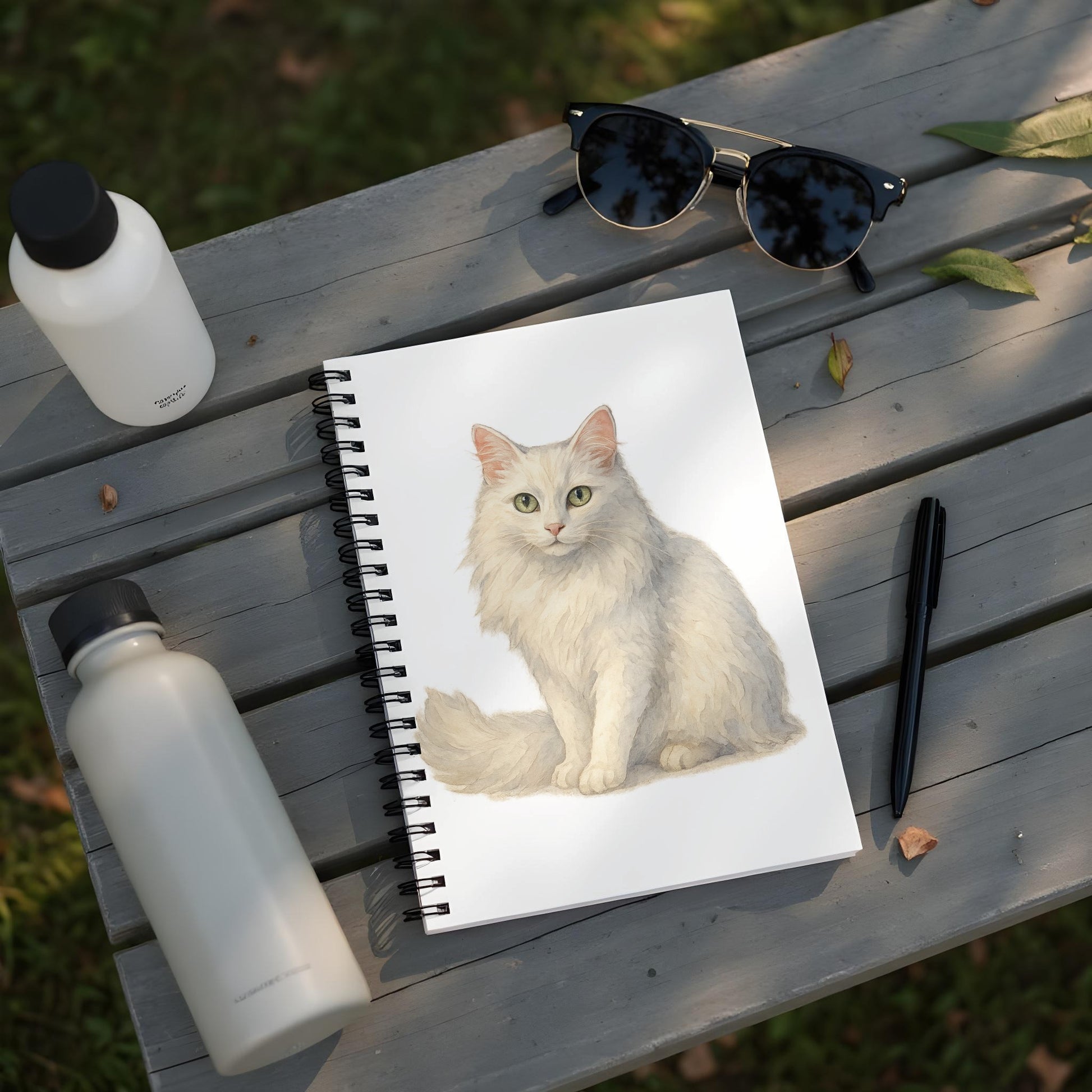 Unique Spiral Notebook with Cat Illustration product type