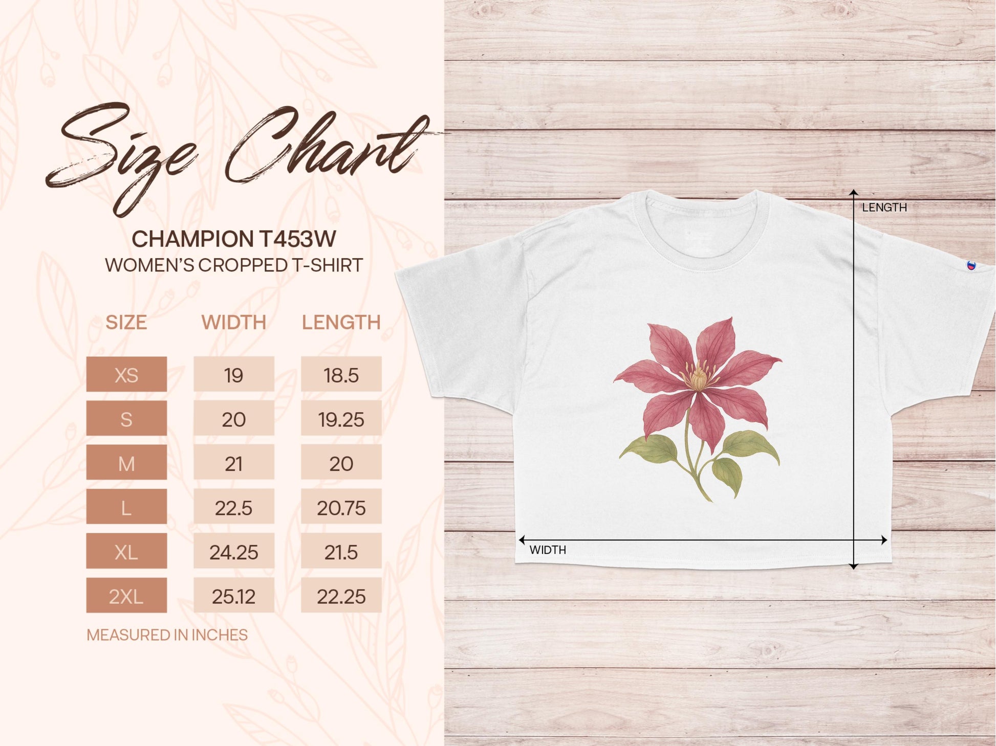 Floral Design Women's Cropped T-Shirt product type