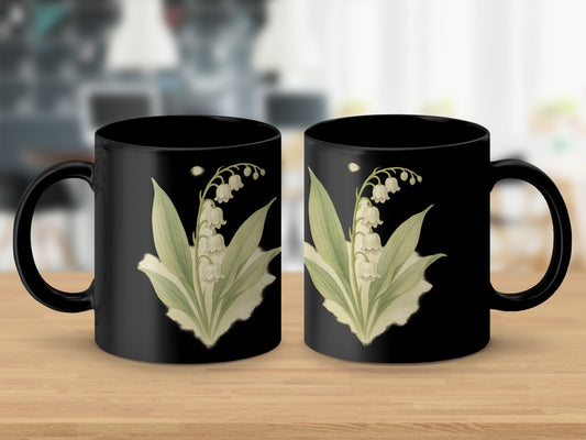Elegant Lily of the Valley Design Black Coffee Mug product