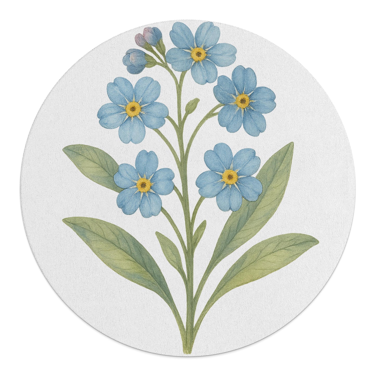 Blue Forget Me Not Flower Round Rug product