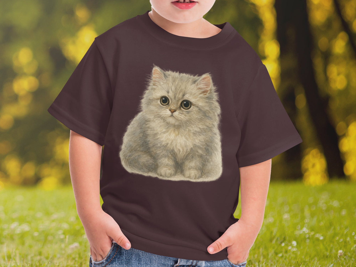 Cute Fluffy Kitten Design Boys T-shirt product type