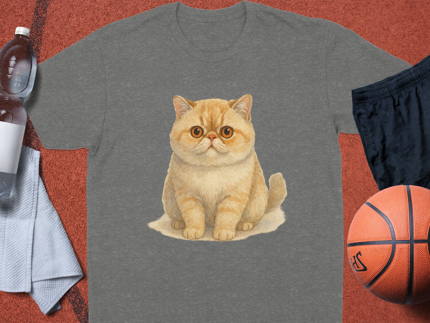 Cute Chubby Cat Print Design for T-Shirt product type