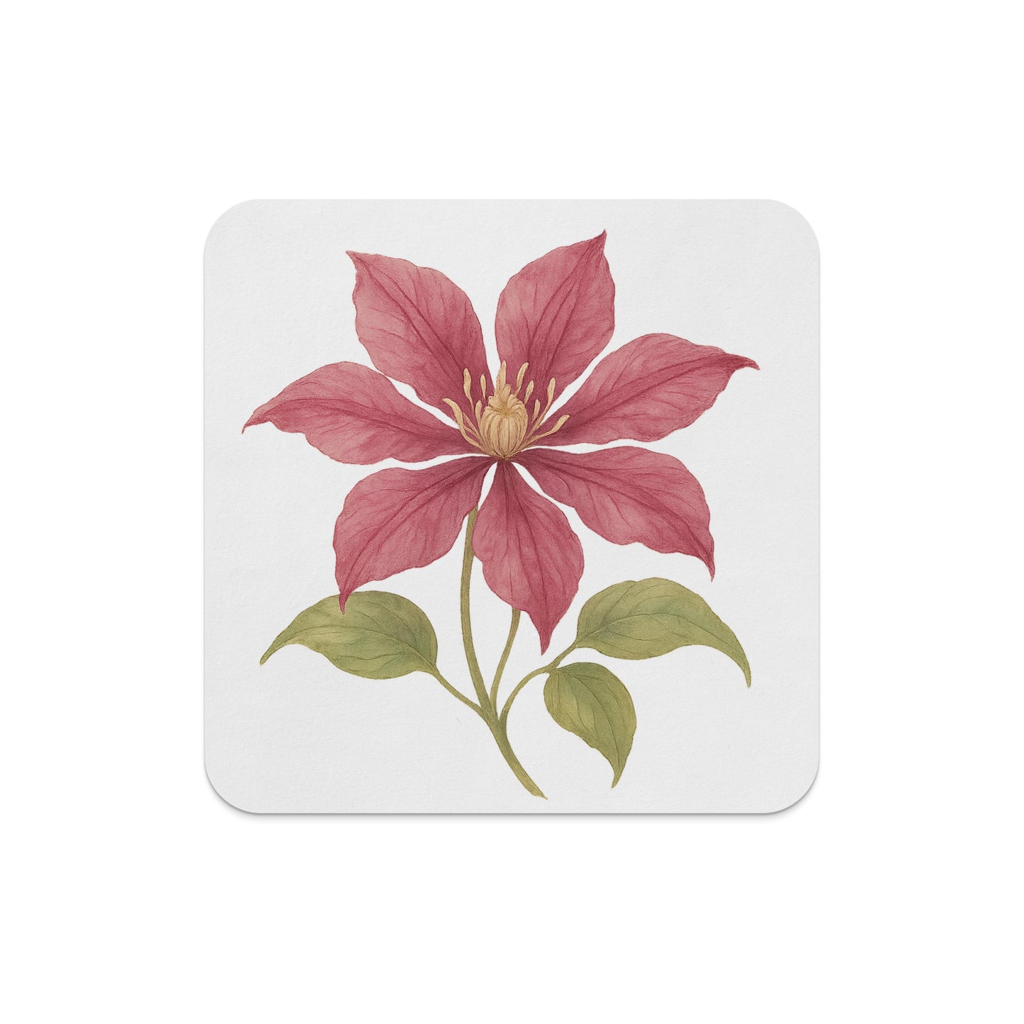 Beautiful Floral Botanical Design Square Coaster product