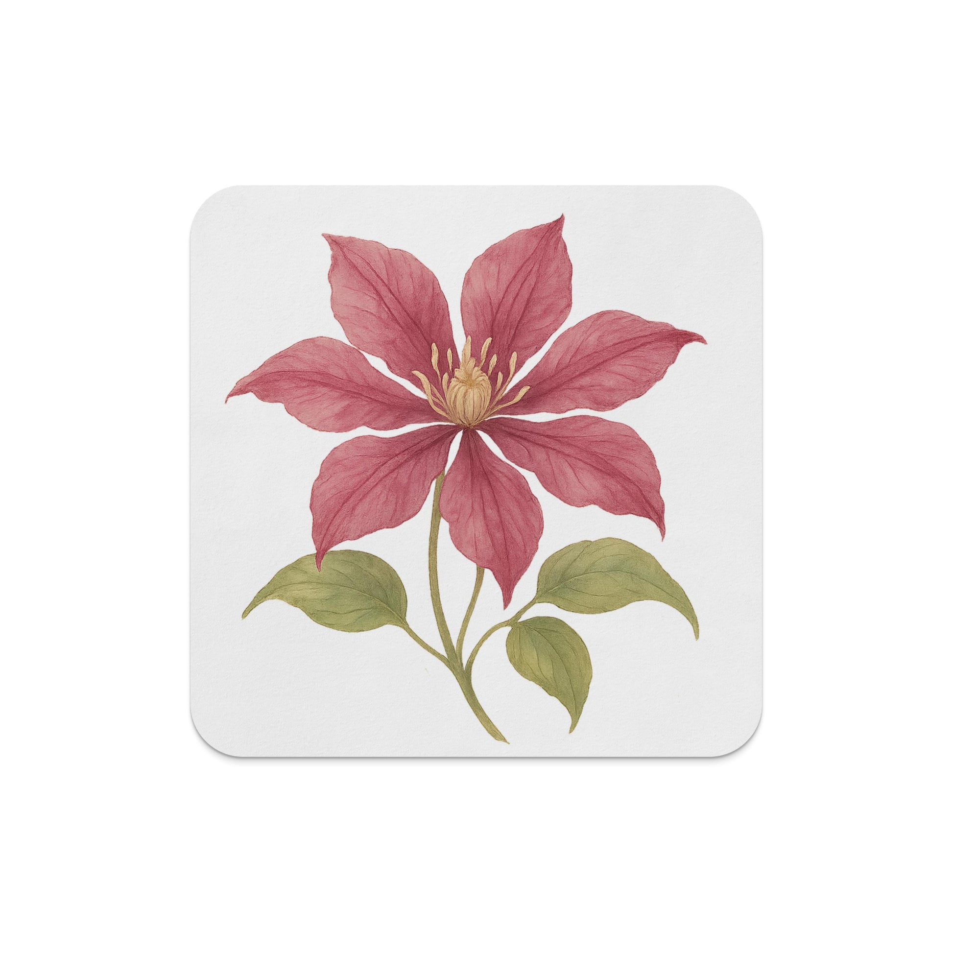 Beautiful Floral Botanical Design Square Coaster product