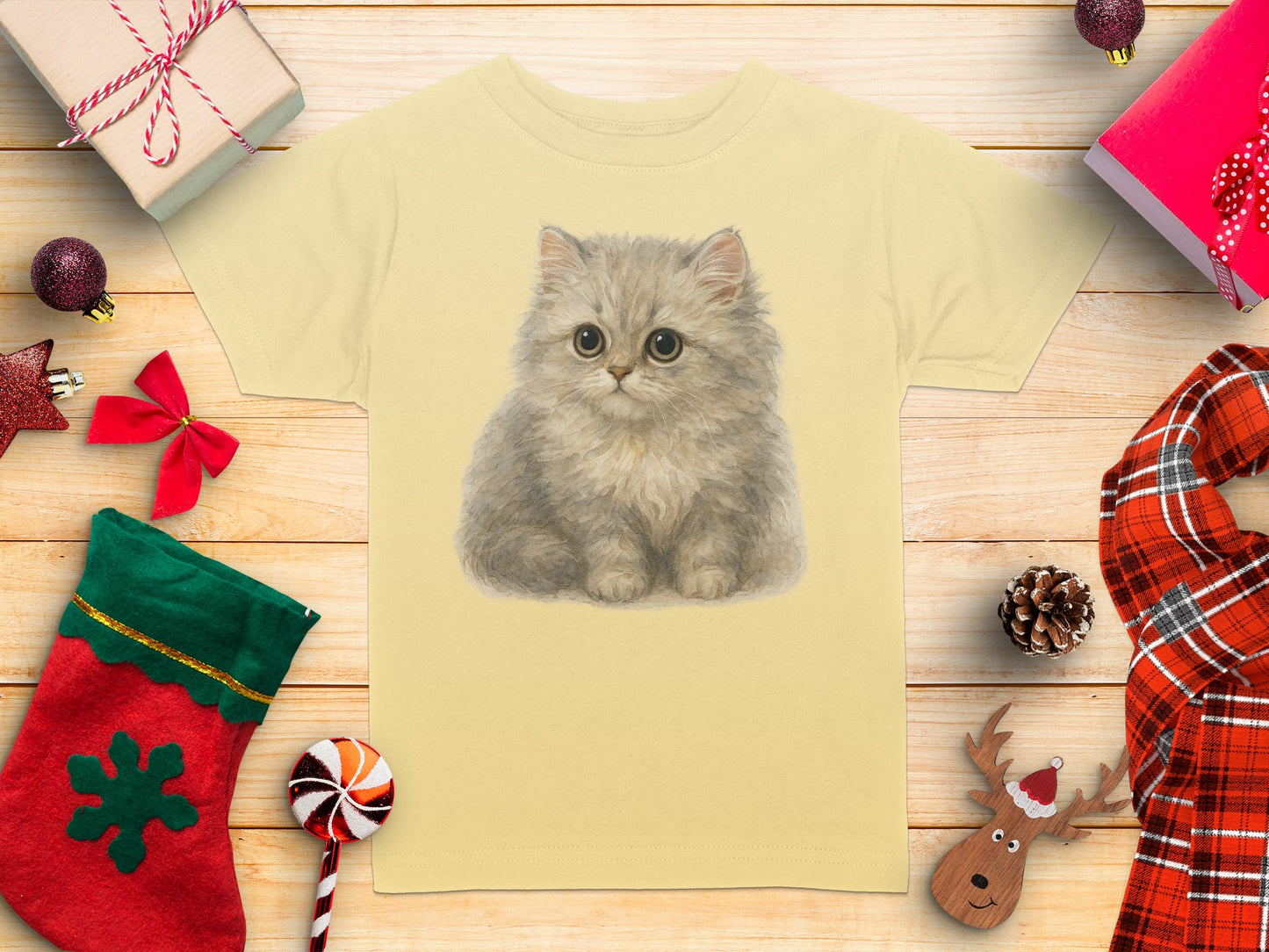 Cute Fluffy Kitten Print on Youth T-Shirt product type