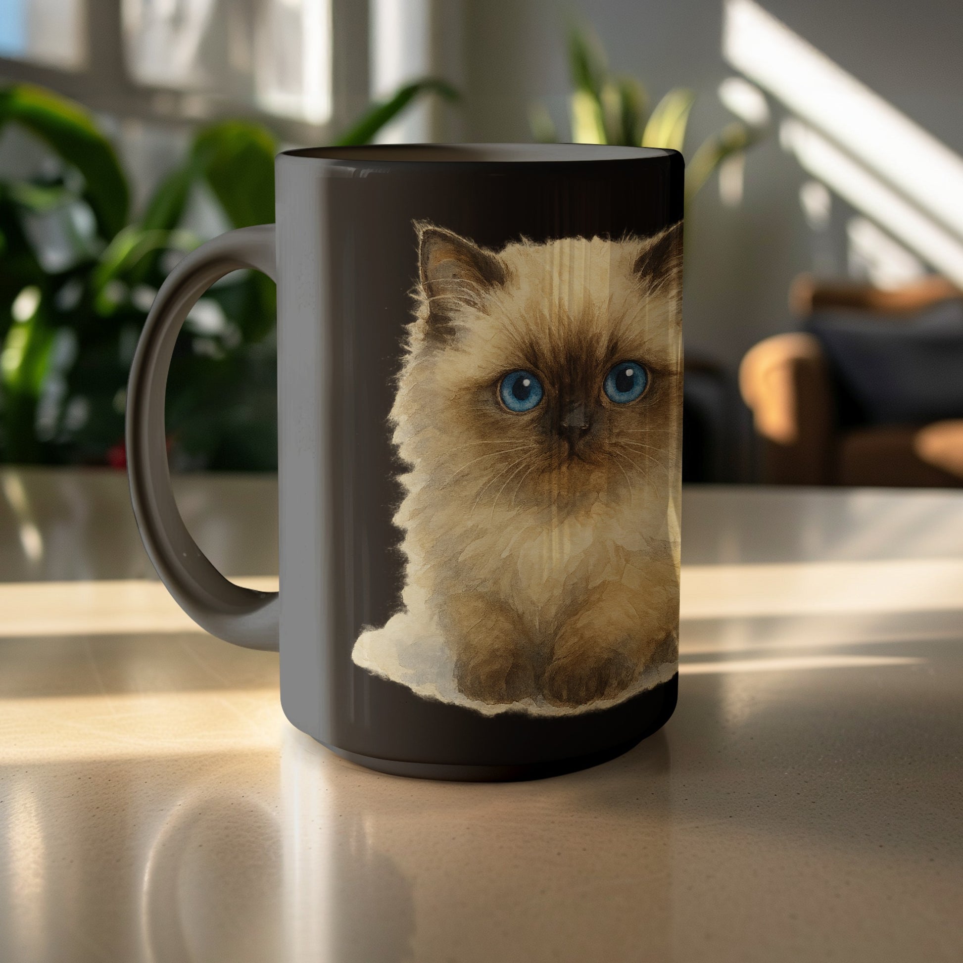Cute Blue-Eyed Fluffy Kitten Coffee Mug product type