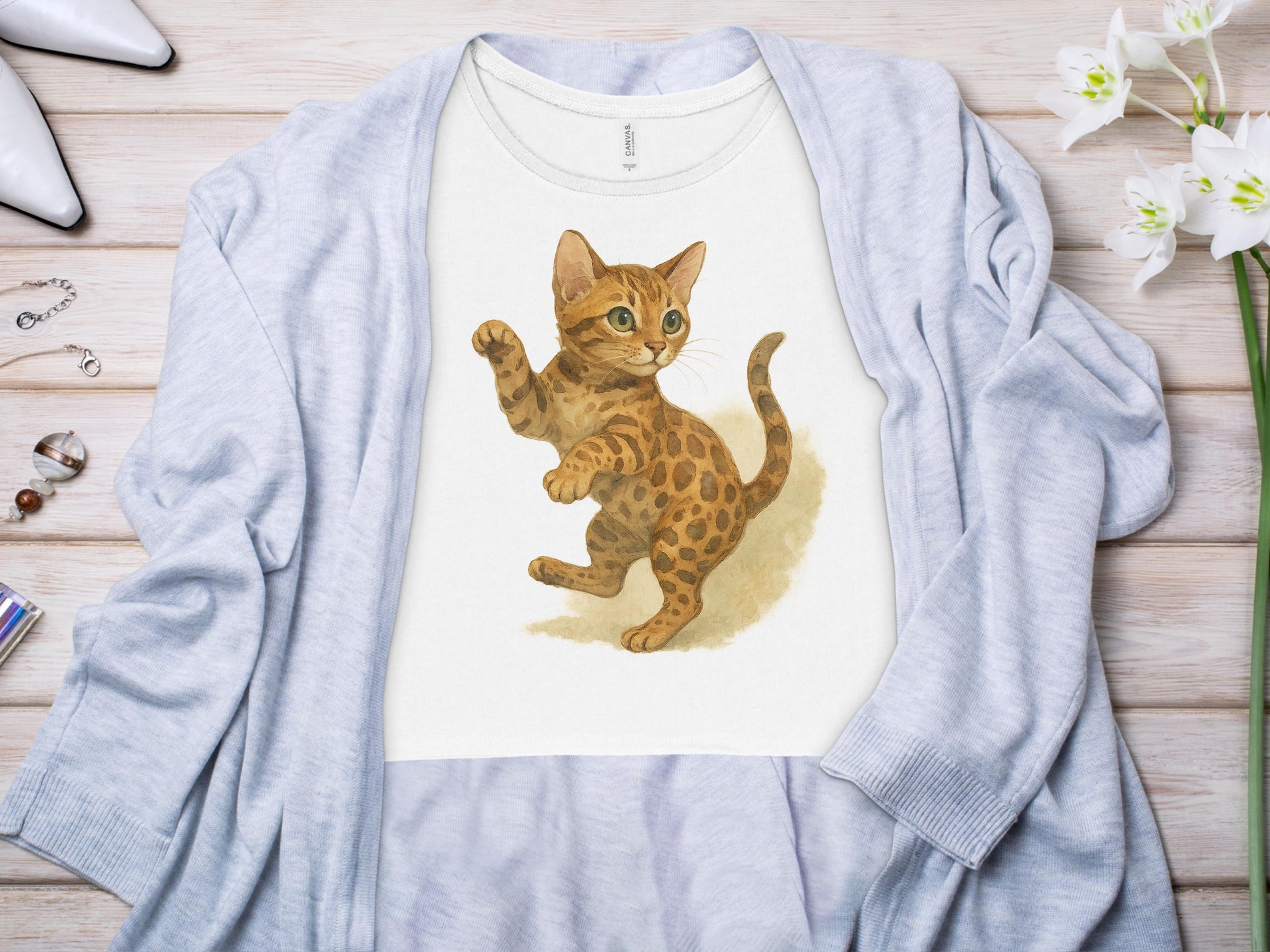 Cute Playful Kitten Graphic Printed T-Shirt product
