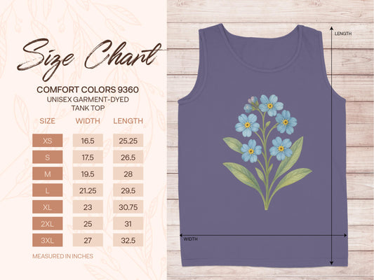 Floral Design Unisex Garment-Dyed Tank Top product type