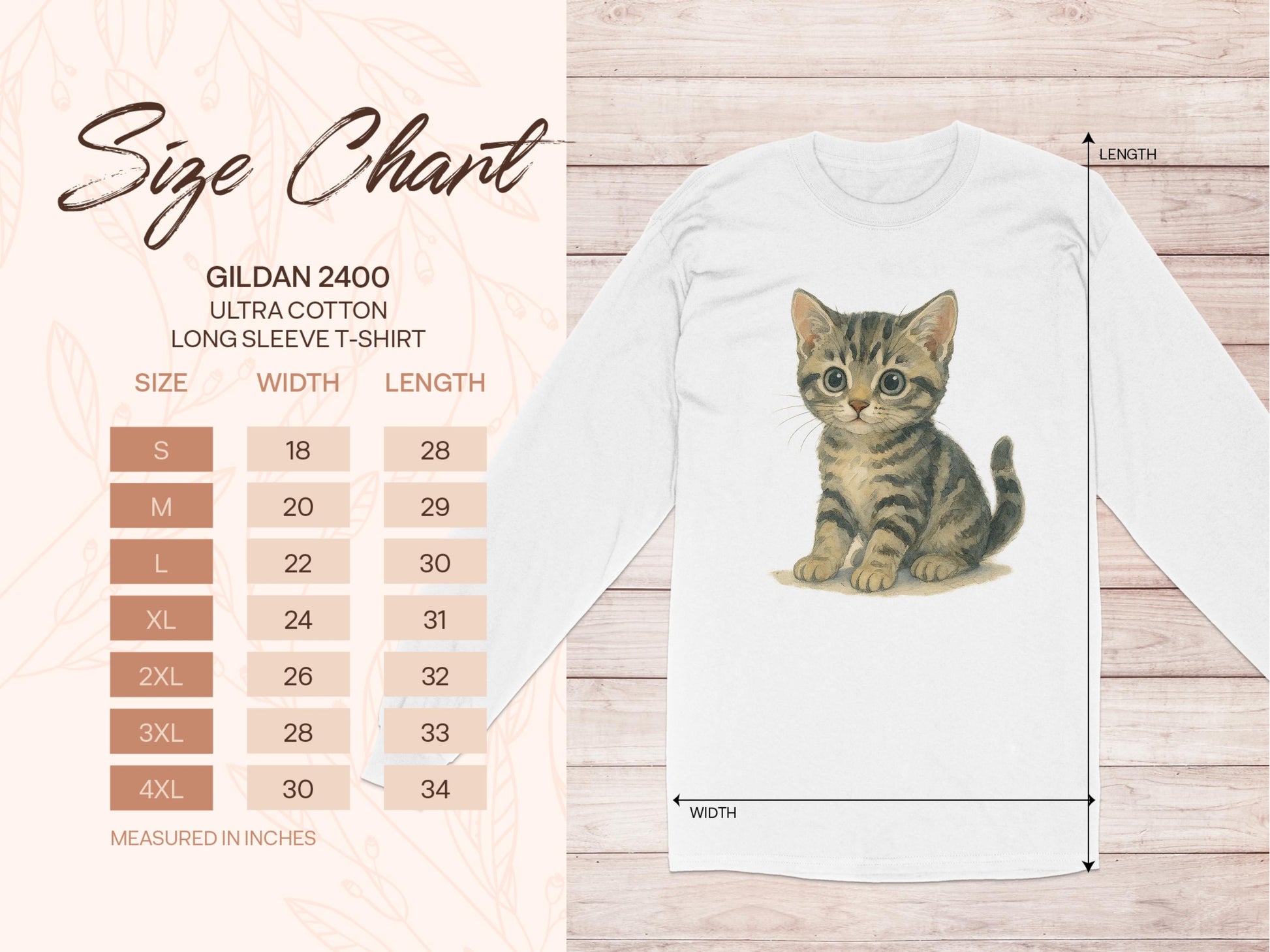 Cute Kitten Design Long Sleeve T-Shirt product type
