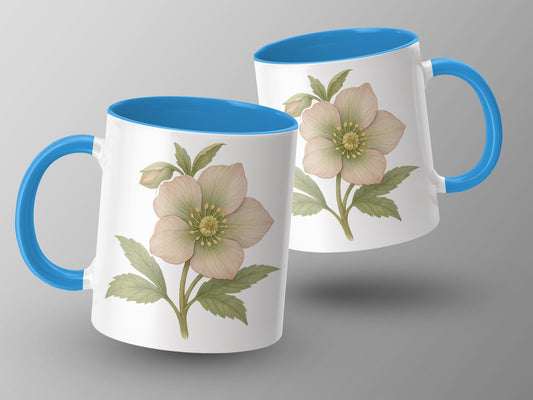 Floral Design Mug with Blue Interior Coffee Cup product