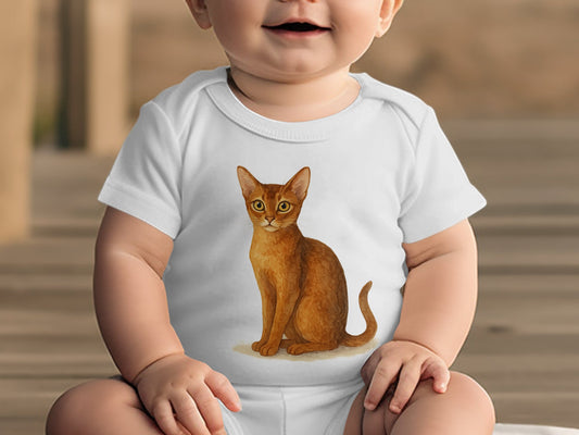 Cute Baby Onesie with Adorable Cat Graphic product type