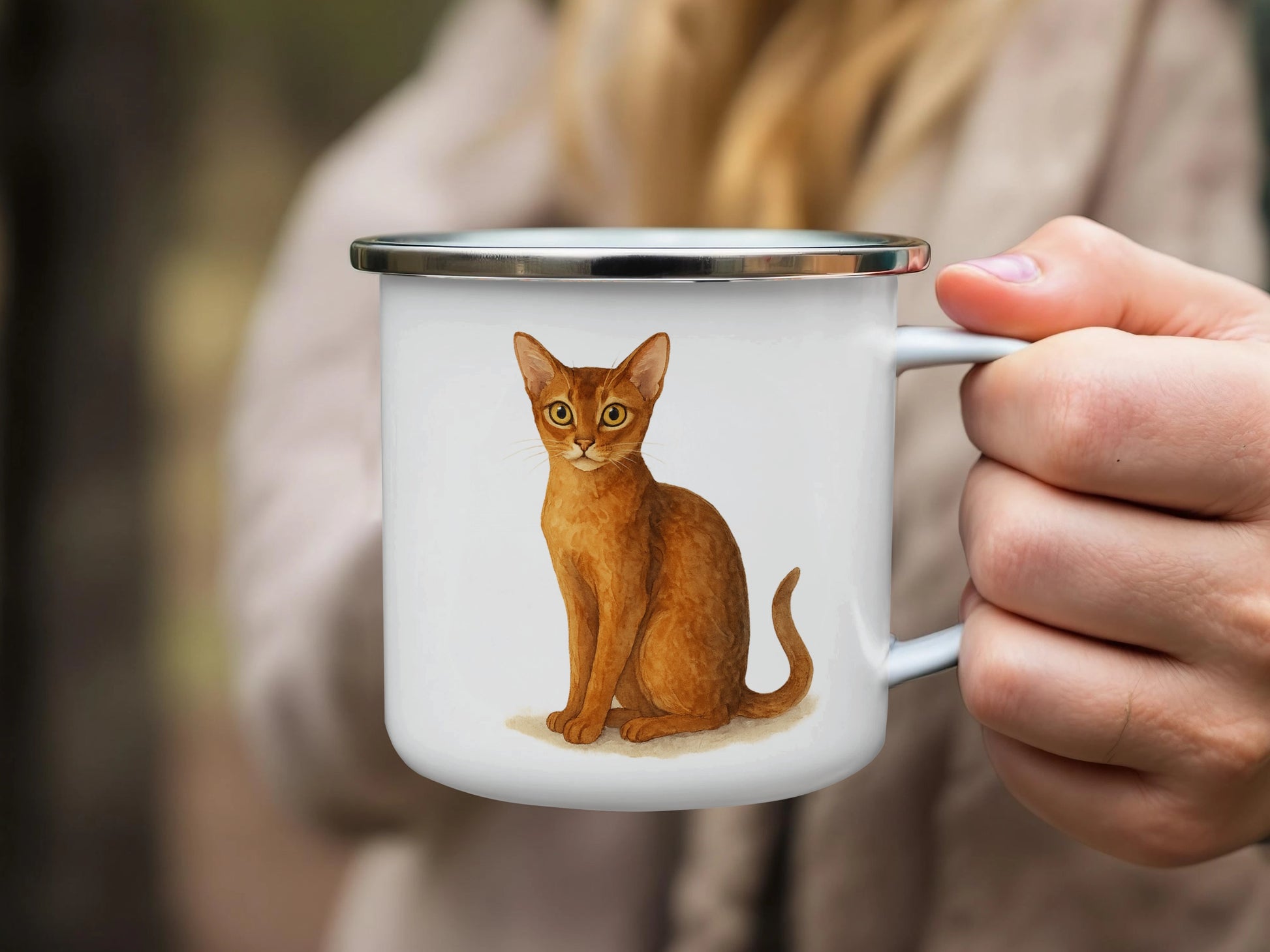 Cute Cat Graphic Enamel Mug Perfect Coffee Mug product